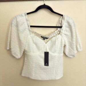 NWTags Lulu White Top with see through back